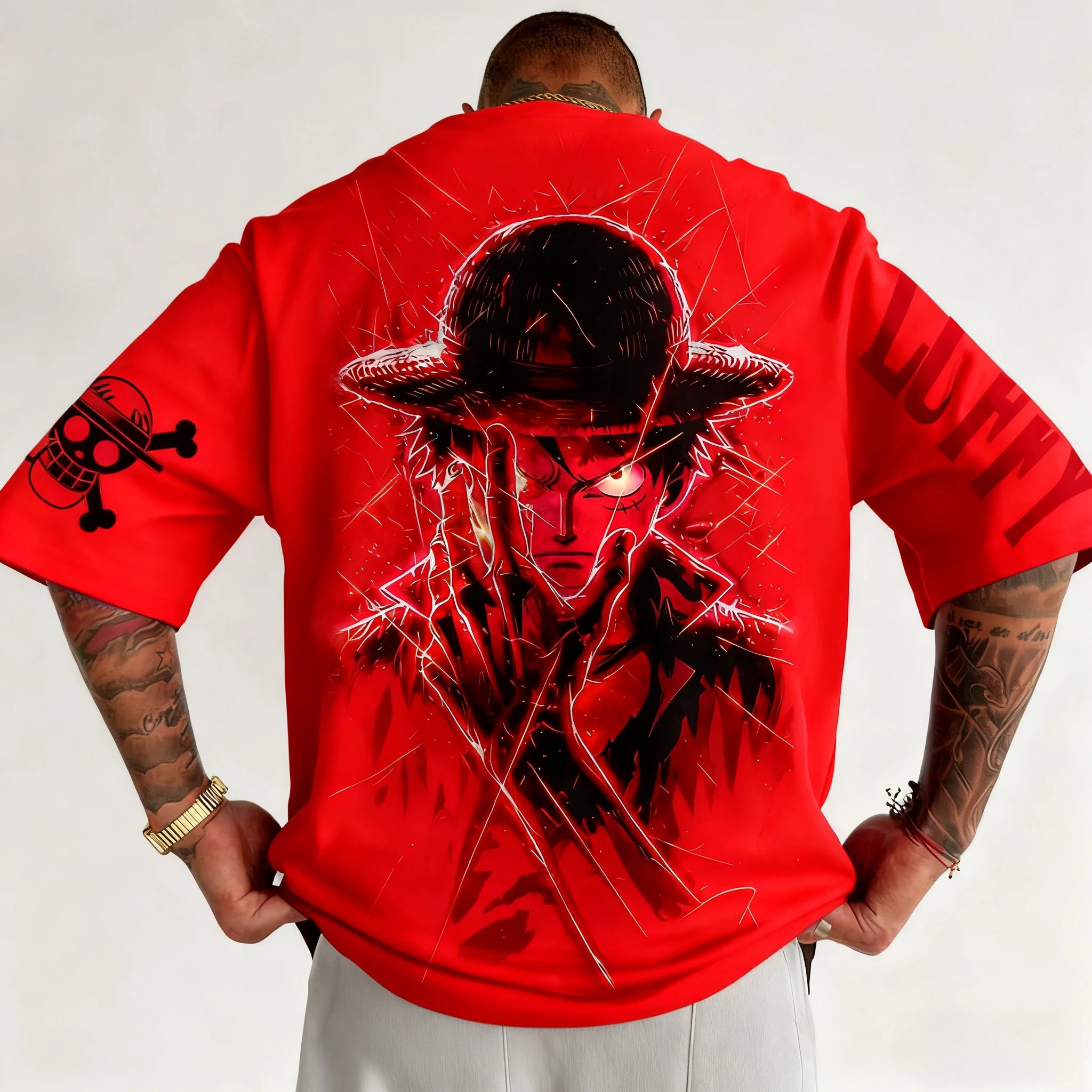 One Piece Luffy Anime Joint T-shirt Street Summer New Men's Harajuku Loose Casual Children's Parent Child Clothing Top