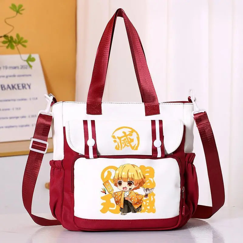 Anime Demon Slayer Kamado Tanjirou New Shoulderbag Men Women Crossbody Bags Student Fashion Large Capacity Handbag Holiday Gifts