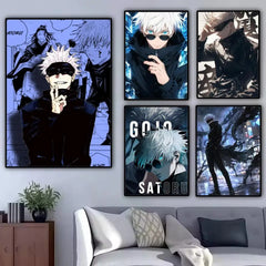 Anime Jujutsu Kaisen Gojo Satoru Canvas Painting Poster – Crease-Free Waterproof Wall Art Decor
