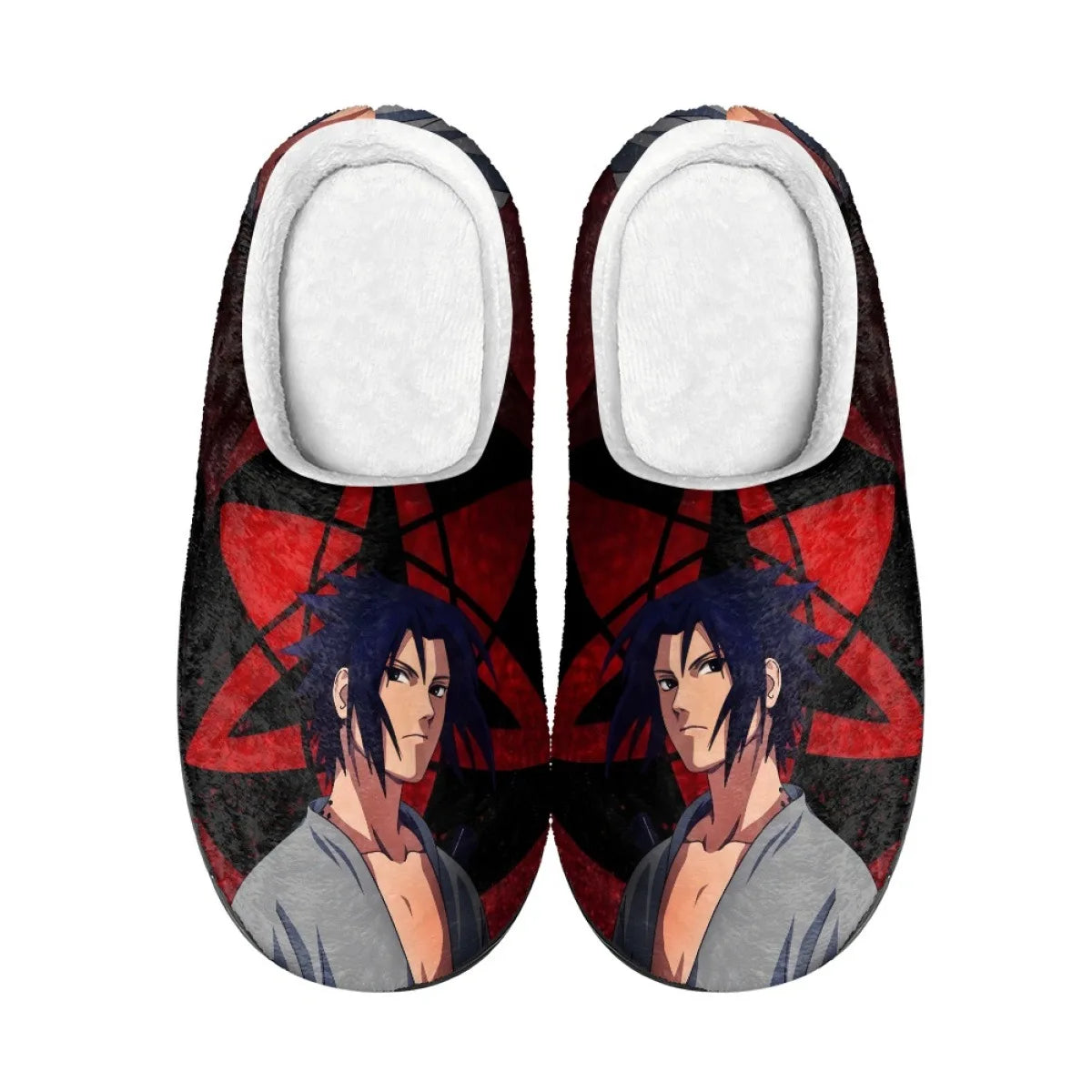 Anime Naruto Men Slippers Winter Warm Cotton Slippers Male Flats Soft Non-slip Slides Household Indoor Slippers Plus Size Gift
