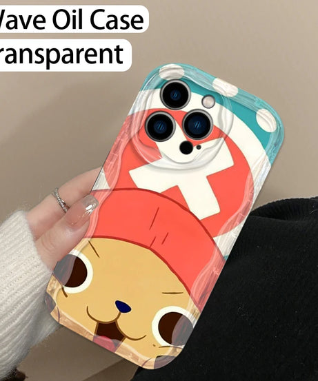 One Piece Anime Chopper Cute For Apple iPhone 15 14 13 12 11 XS XR X Pro Max Plus Wave Oil Back Phone Case