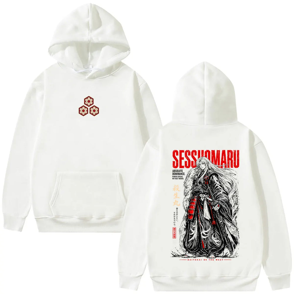 Inuyasha Sesshomaru Graphic Hoodie Unisex Oversized Harajuku Anime Streetwear Sweatshirt 4