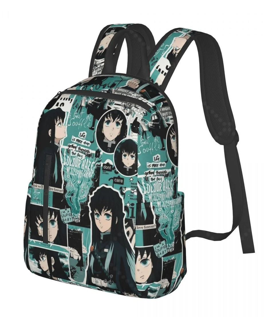 Cute Anime Muichiro TokitoTravel Backpack College Book Bag for Men Women Lightweight Casual Should Bags for Outdoor Sports