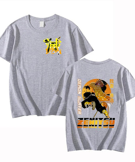 Hot Anime Agatsuma Zenitsu Print T-shirt Summer Casual Loose Personality T Shirt Women Men Harajuku Shirts