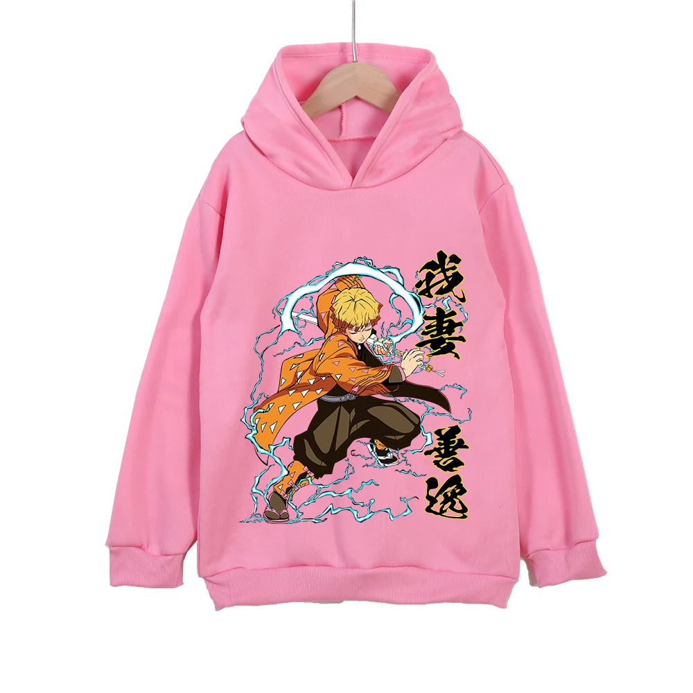 Kids Zenitsu Agatsuma Anime Cotton Hoodie – Pullover Sweatshirt Cosplay Costume 3