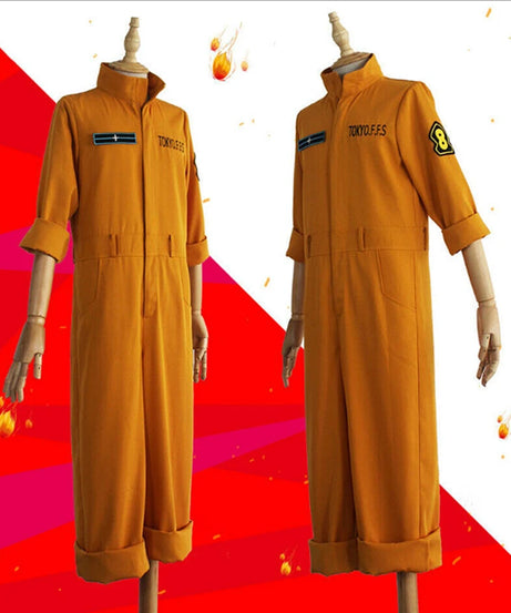 Anime Fire Force Shinra Kusakabe Cosplay Costume Jumpsuit Jumpsuit Orange Team Uniform Suit Arthur Boyle Man Halloween Costume
