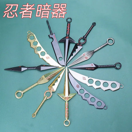 Naruto Anime Flying Thunder God Double-Headed Kunai Shuriken Alloy Weapon Model Toy Cos Props Holiday Gift