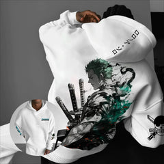 One Piece Zoro Hoodie — Graphic Print Pullover