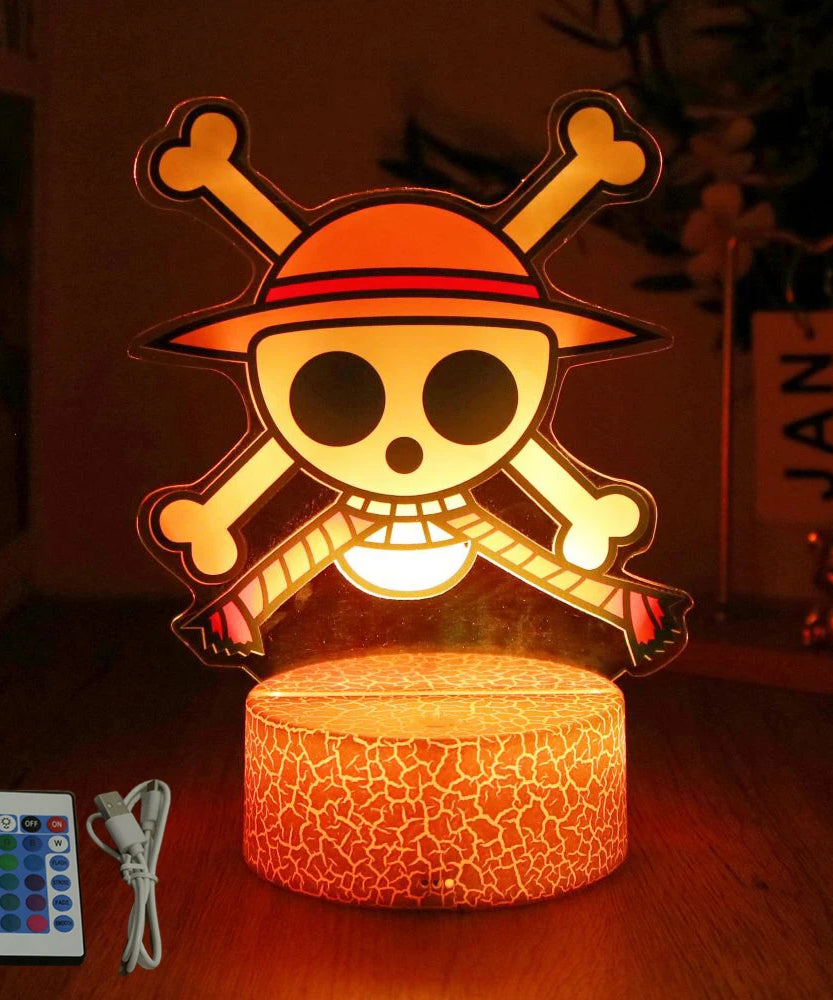 Actions Figure One Piece Luffy Zoro Anime Figures 3D Lamp PVC Action Collection Model Toys LED Night Light Kid Christmas Gift