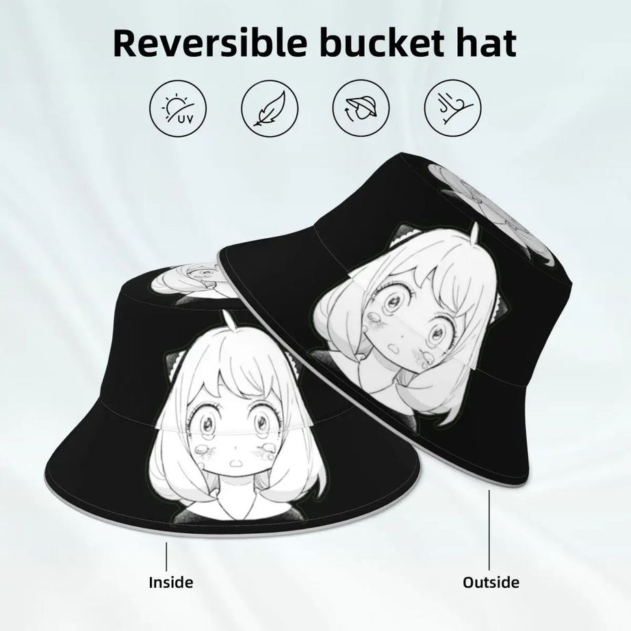 anime Spy X family Anya Forger Original Reversible Reflective Bucket Hat