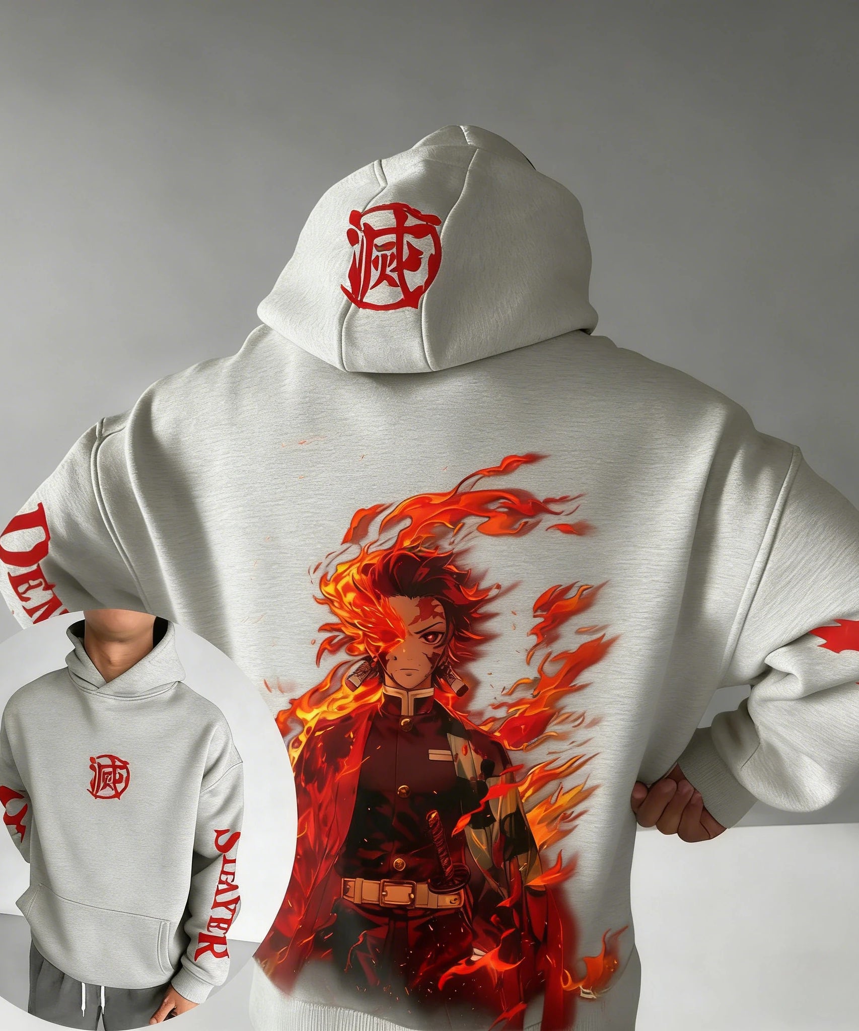 Demon Slayer Spring/Summer Unisex Hoodie New Tanjirou Anime Printed Street Hip Hop Oversized Loose Casual Parent-child Top