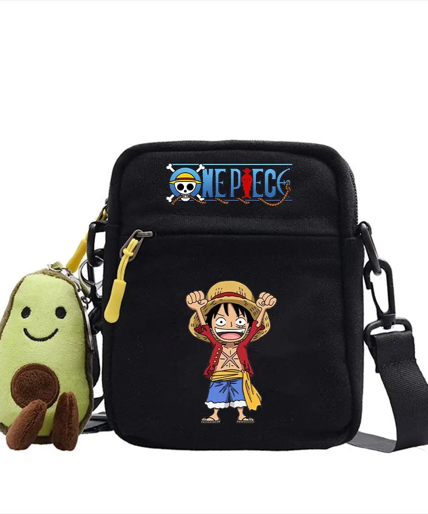 One Piece Shoulder Bag Anime Personality Creative Children's Print Crossbody Bag, Student Canvas Bag Holiday Gift