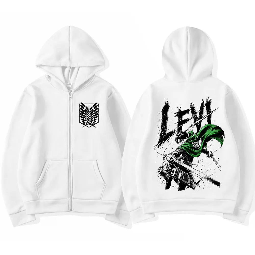 Attack on Titan Levi Ackerman & Eren Jaeger Graphic Zip-Up Hoodie 6