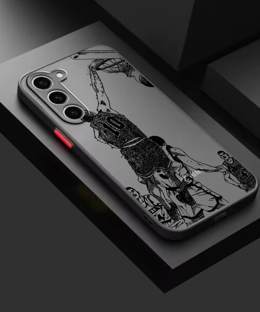 Slam Dunk Popular Anime Art Frosted Translucent For Samsung Galaxy S24 S23 S22 S21 S20 FE S10 S9 S8 Plus Ultra Pro 5G Matte