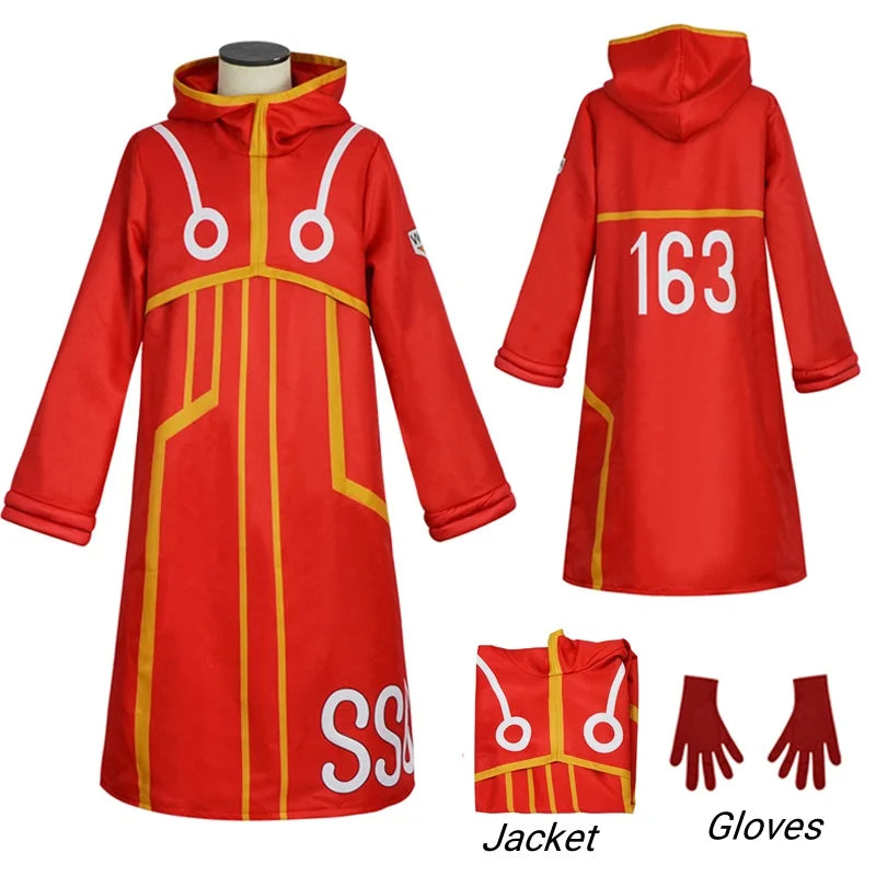 Egghead Island Costume Monkey D Luffy Robe Cosplay Costume 163 Luffy Jacket Coat Hat Outfit Halloween Suit