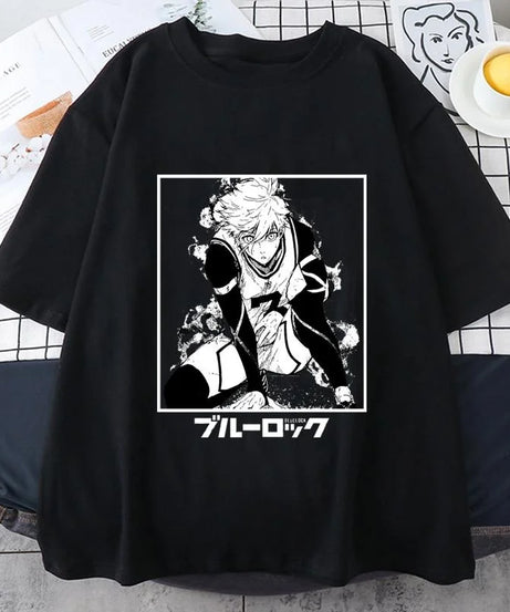 Anime Blue Lock T Shirt Seishiro Nagi Graphic Print Short Sleeve Unisex Streetwear Casual Personality Anime Harajuku Tees Tops