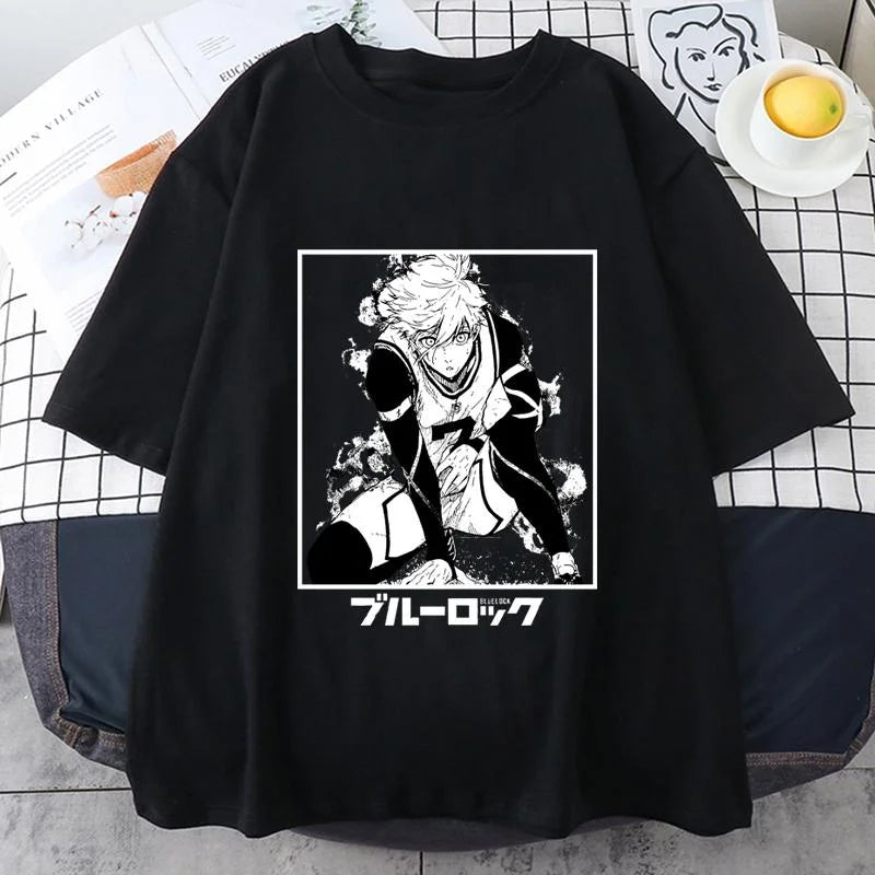 Anime Blue Lock T Shirt Seishiro Nagi Graphic Print Short Sleeve Unisex Streetwear Casual Personality Anime Harajuku Tees Tops