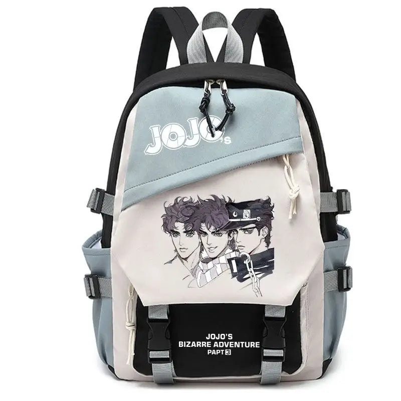 Kujō Jōtarō Anime JoJo's Bizarre Adventure Backpack Student School Bag Canvas Teens Outdoor Travel Backpack Fashion Gift