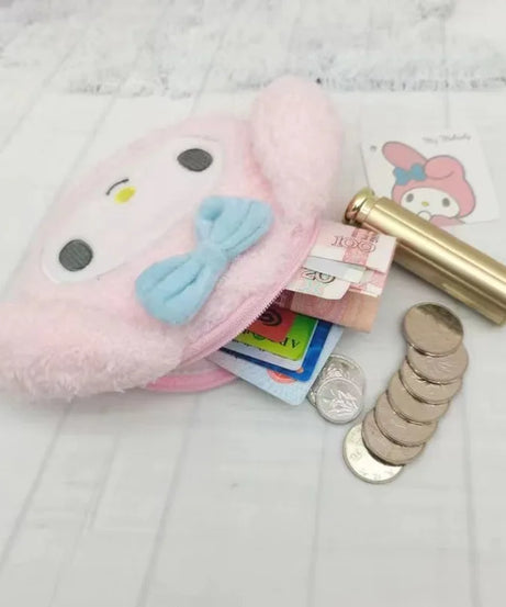 Sanrio Hello Kitty Plush Coin Purse Coin Purse Zipper Coin Purse USB Wired Headset Mini Bag Key Bag Children's Birthday
