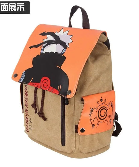 Naruto Creative  Animation Peripheral Naruto Canvas Backpack Large Capacity Student School Bag Portable Backpack Gift