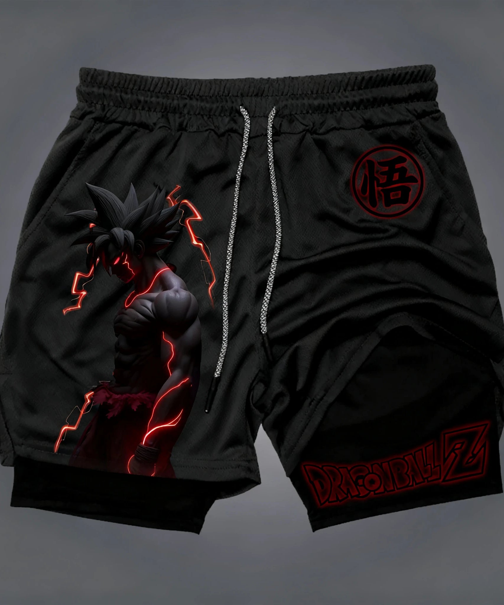 Dragon Ball Anime Joint Sports Double Layer Shorts Men's Summer New Fitness Swimming Sweat Absorbing Quick Drying 2-in-1 Shorts