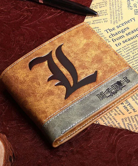 Anime demon slayer Man Bifold Wallets Khaki Card Holders Coin Purse