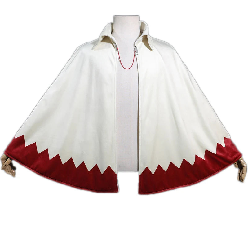 Anime Naruto 7th Hokage Cosplay Cloak – Premium White Flame Cape for Adults & Kids 2