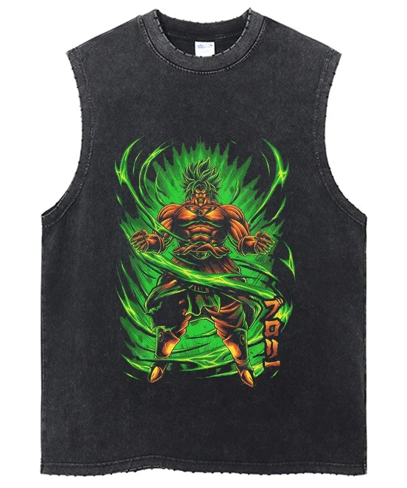 Vintage Dragon Ball Sleeveless Streetwear Tank – Harajuku Cotton Graphic Tee