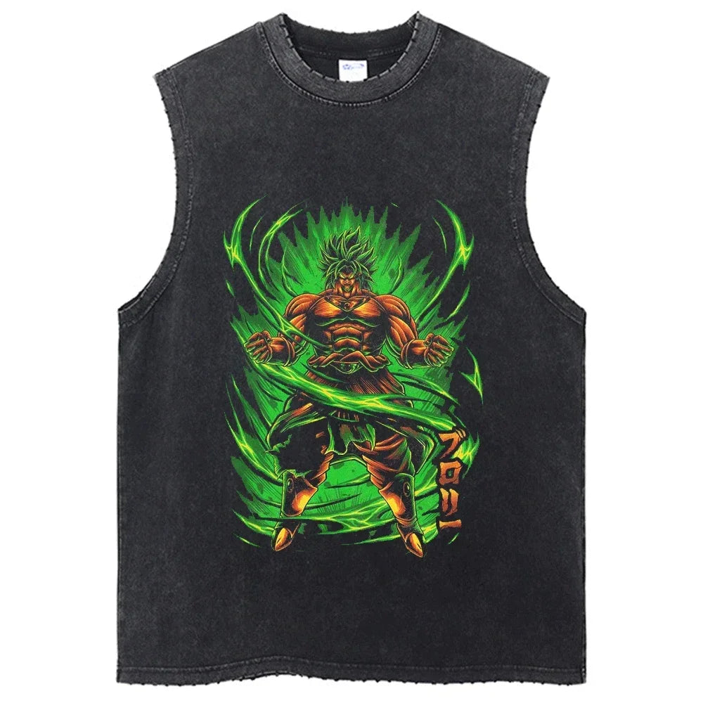 Vintage Dragon Ball Sleeveless Streetwear Tank – Harajuku Cotton Graphic Tee