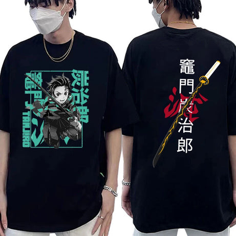 Demon Slayer Kamado Tanjirou Anime T-Shirt - Unisex Casual Summer Tee