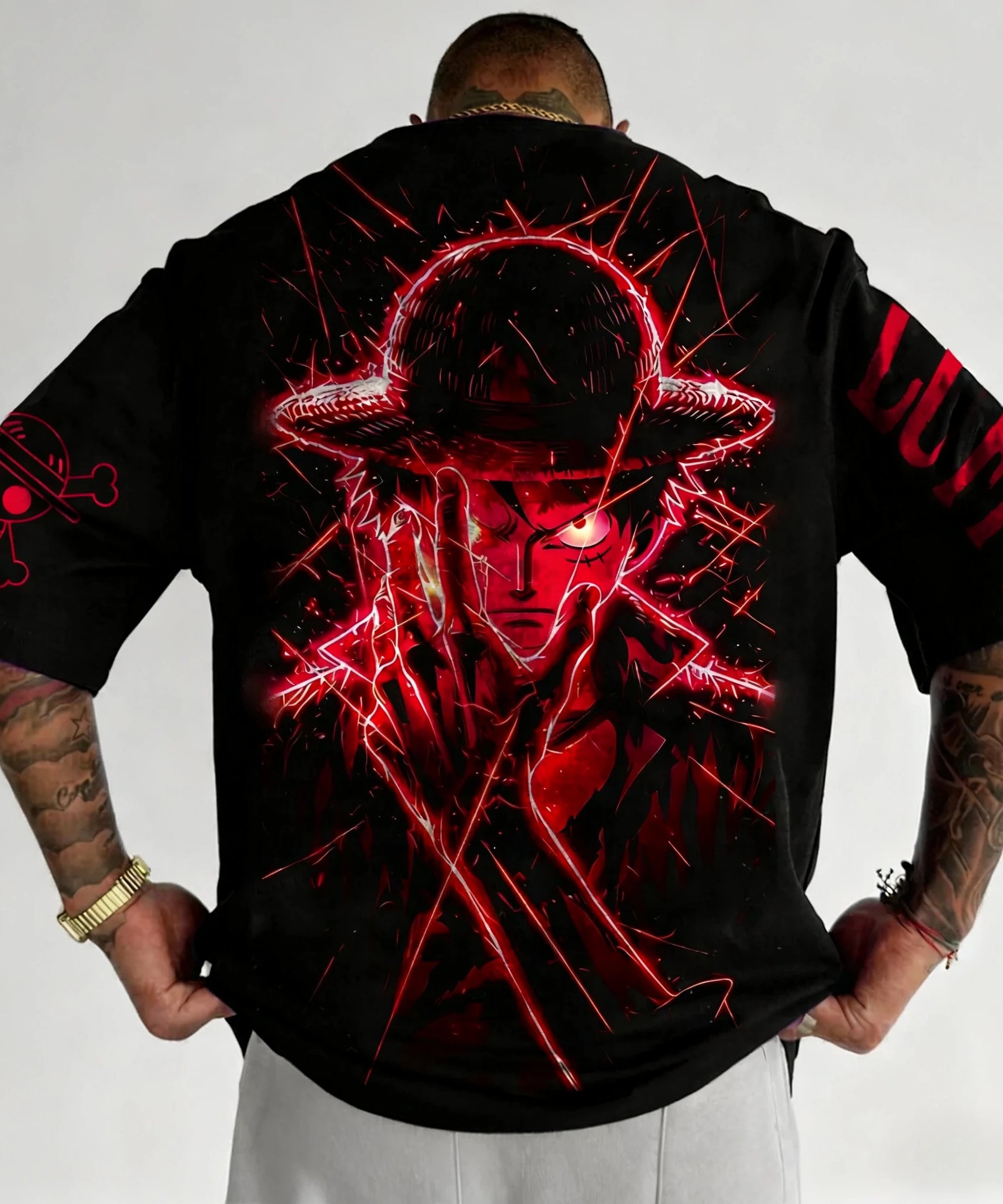 One Piece Luffy Anime Joint T-shirt Street Summer New Men's Harajuku Loose Casual Children's Parent Child Clothing Top