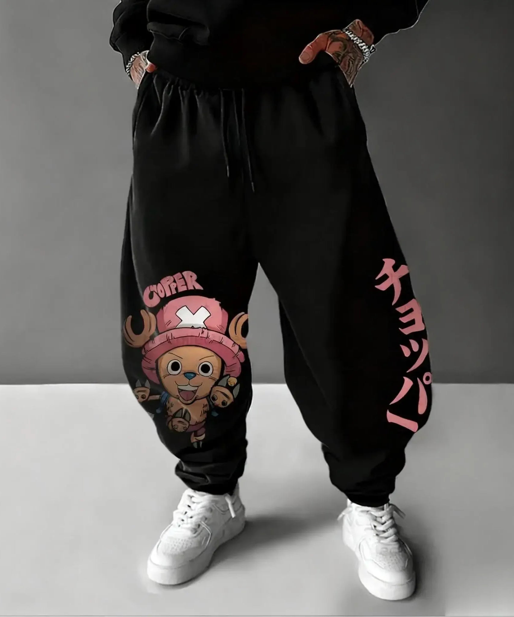Streetwear One Piece Anime Men Joggers Pants Luffy Graphic Print Sweatpants Loose Casual Sportswear Spring Autumn Trousers