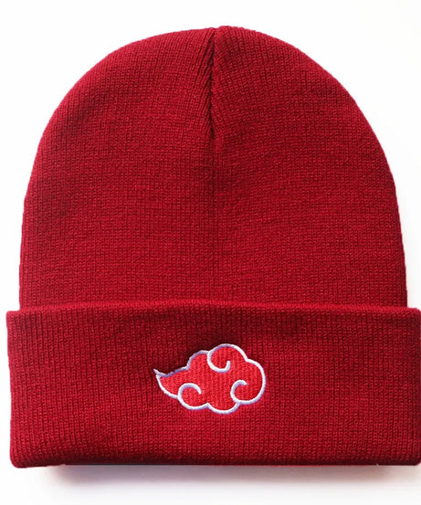 Beanies Women Autumn Winter Warm Hat Anime Akatsuki Cosplay Red Cloud Embroidery Caps For Men Knitted Bonnet Unisex