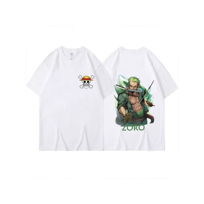 Anime ONE PIECE Sauron Printing Men's and Women's Loose Casual Short Sleeve One Piece Summer Couple T-Shirt Top Birthday