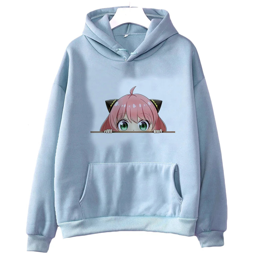 Spy x Family Anya Smug Manga Eyes Graphic Fleece Hoodie Korean Streetwear 3