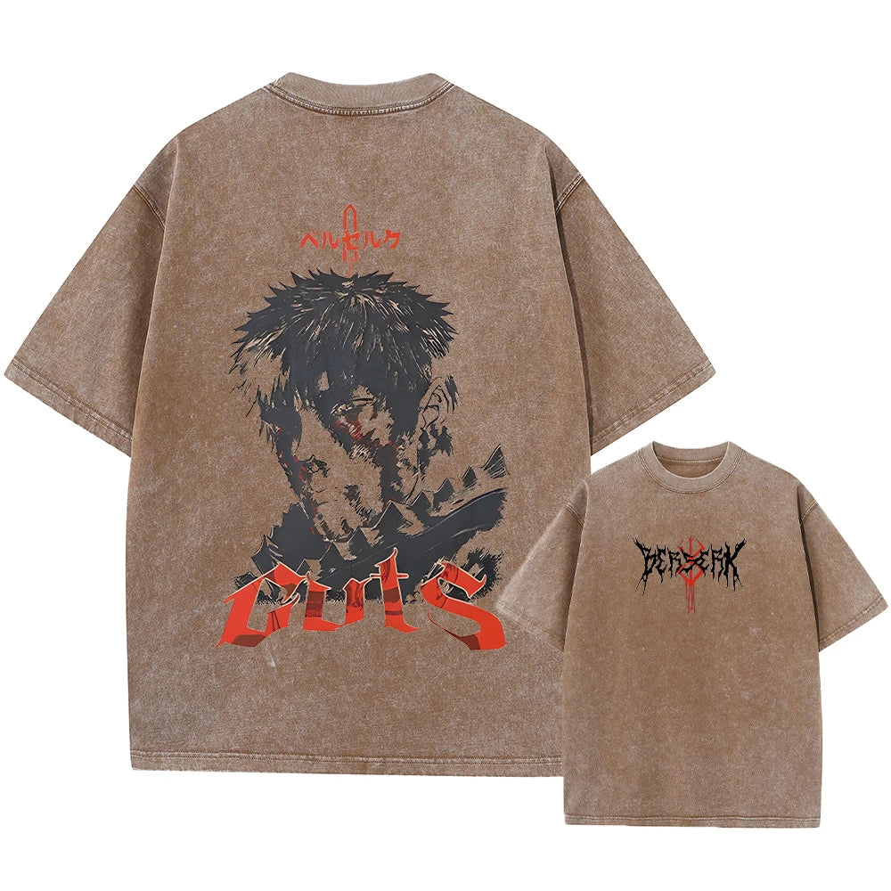 Berserk Anime Vintage Graphic T-Shirt – Harajuku Cotton Tee for Men & Women