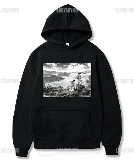 Manga VAGABOND Miyamoto Musashi Print Man Hoodies Acg Fans Streetwear Hipster Otaku Clothing Casual Girl Sweatshirts