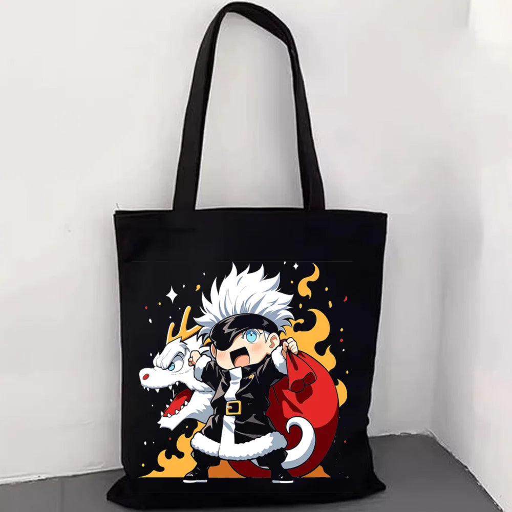 Jujutsu Kaisen Gojo Satoru Canvas Tote Bag – Premium Reusable Anime Shoulder Handbag 6