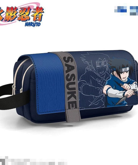 Naruto Sasuke Pencil Case Anime Personality Fashion Three-Layer Large Capacity Multifunctional Pencil Box for Boys