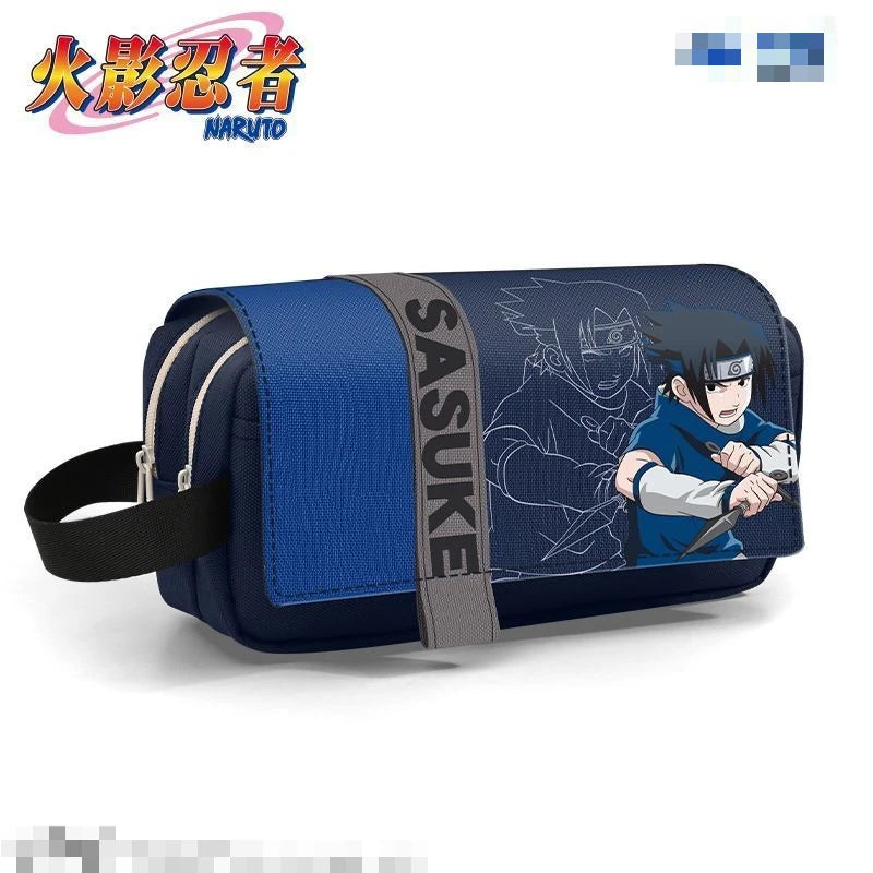 Naruto Sasuke Pencil Case Anime Personality Fashion Three-Layer Large Capacity Multifunctional Pencil Box for Boys