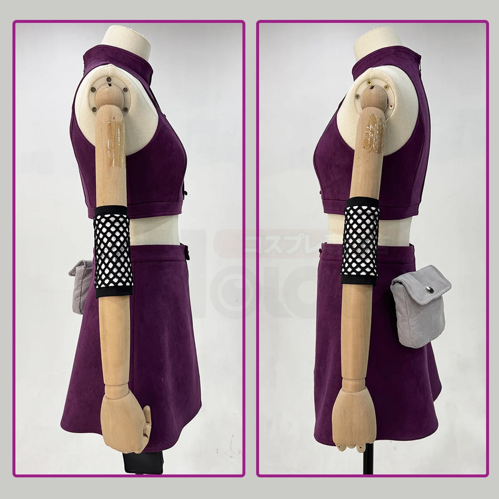 Anime Ino Yamanaka Cosplay Costume – Top, Skirt & Waist Bag Set 3