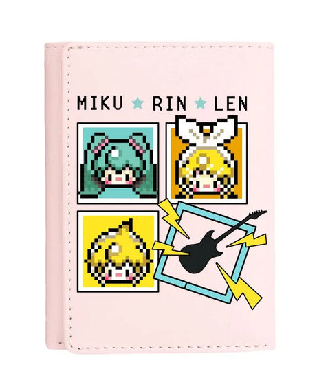 Hatsune Miku Anime Peripheral Zipper New PU Wallet Handsome Personality Boy Print Coin Purse Short Card Pack Holiday Gift