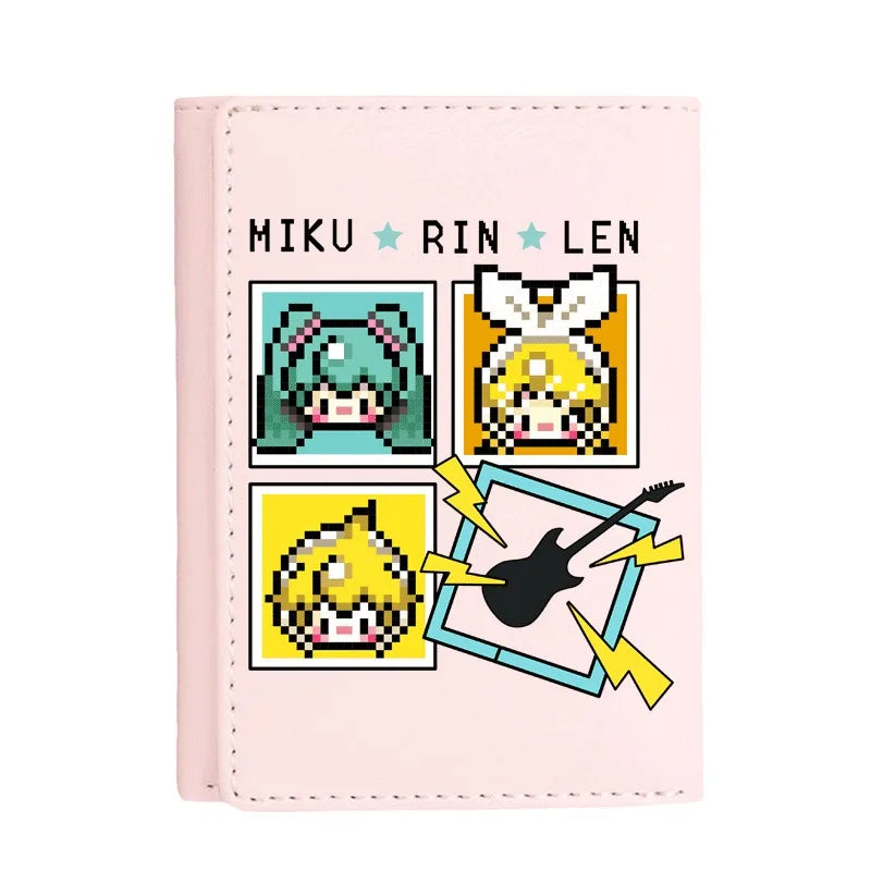 Hatsune Miku Anime Peripheral Zipper New PU Wallet Handsome Personality Boy Print Coin Purse Short Card Pack Holiday Gift