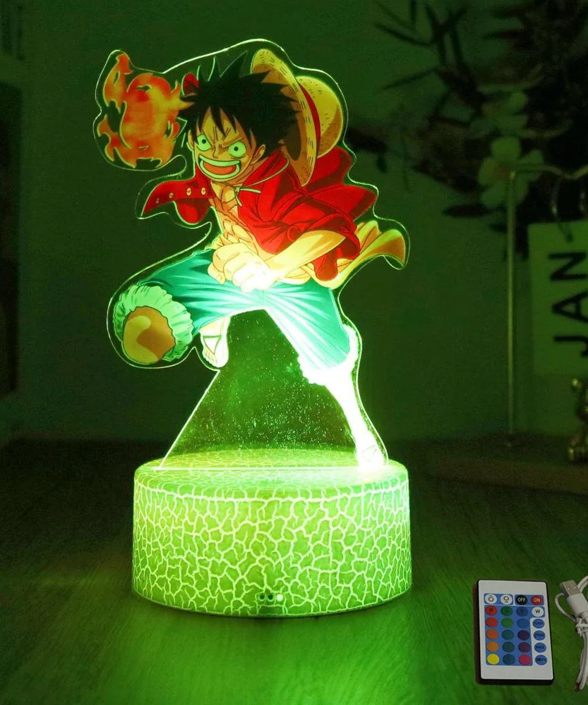 Actions Figure One Piece Luffy Zoro Anime Figures 3D Lamp PVC Action Collection Model Toys LED Night Light Kid Christmas Gift