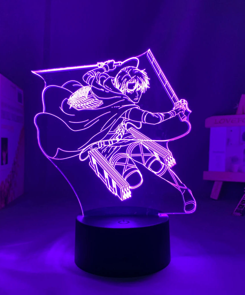 Anime 3D Lamp Attack on Titan Acrylic Luminous Stand Mikasa Ackerman Eren Yeager Action Figure For Kids Children Gifts