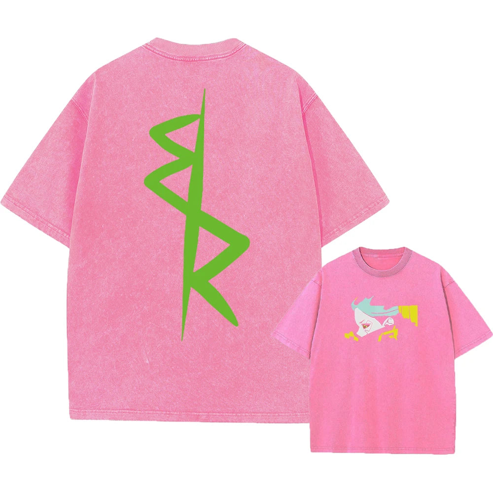 Cyberpunk Acid Anime Tee – Vintage Washed Streetwear Unisex T-Shirt