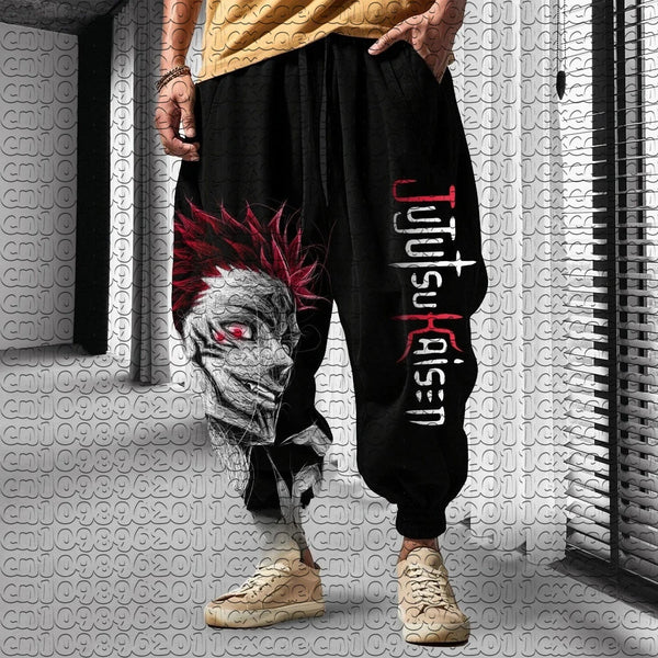 Jujutsu Kaisen Ryomen Sukuna Print Quick-Dry Jogger Pants Unisex Anime Sweatpants