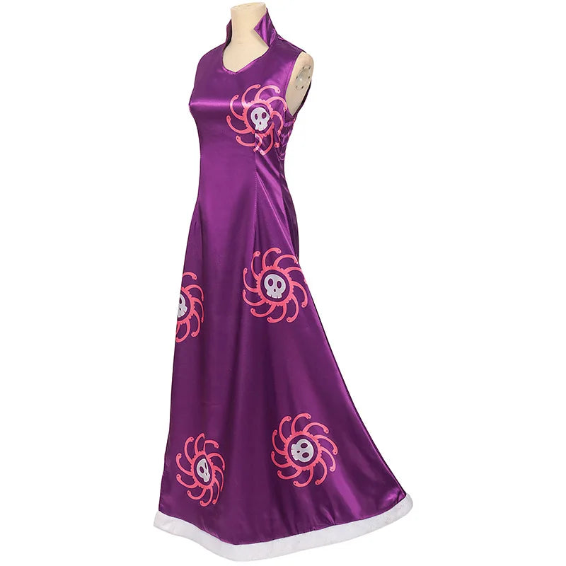 One Piece Boa Hancock Cosplay Costume — Cheongsam Dress & Cloak 5