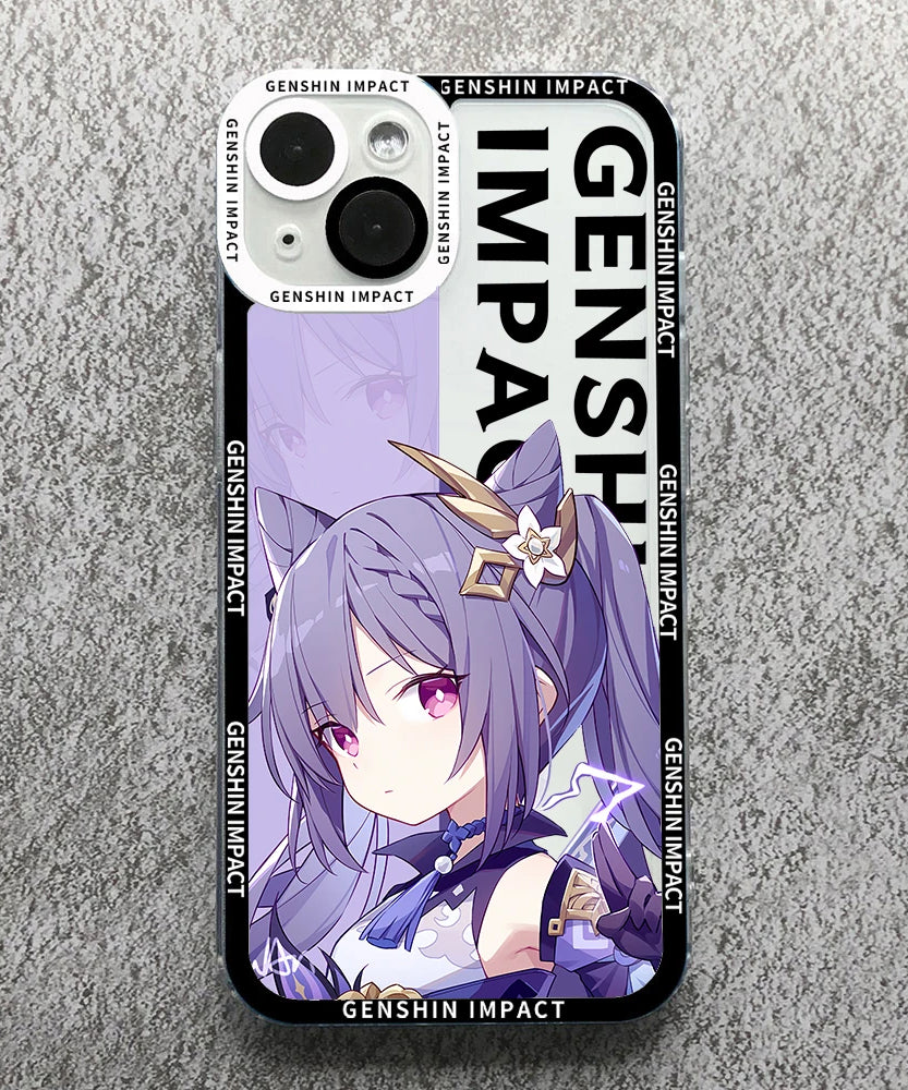 Anime Genshin Impact Anime Phone Case For Samsung S 20 21 22 23 PLUS S 23 24 ULTRA S21 FE Clear Soft Silicone TPU Cover