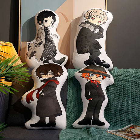 45cmBungo Stray Dogs Anime Beast Plush Toy Back Cushion White Akutagawa Black AtsushiPlushies Hug Pillow Birthday Gift